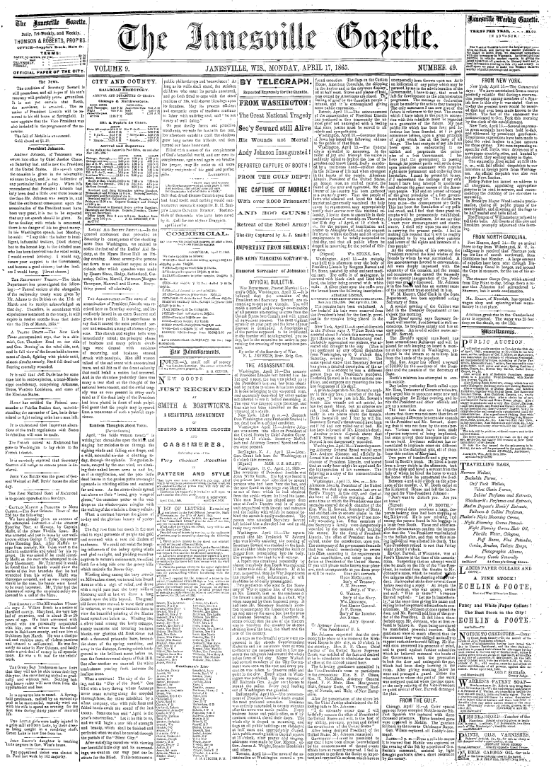 Janesville Gazette Remembering Lincoln